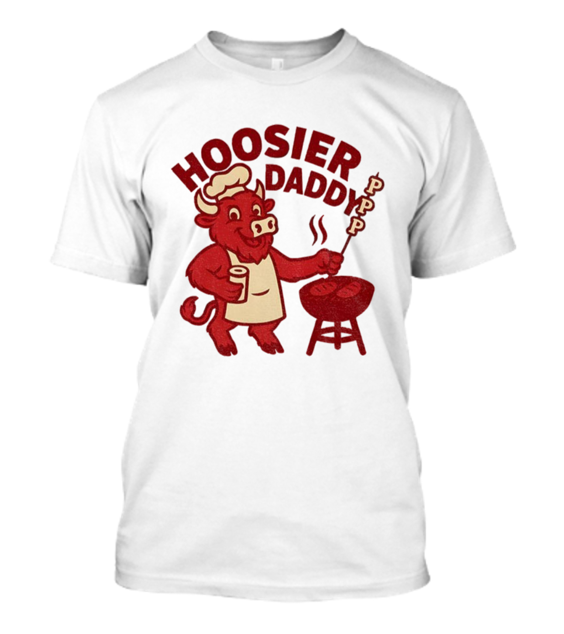 Hoosier Daddy PPP Indiana Hoosiers Football Coach Cig BBQ Bull Chef T-Shirt