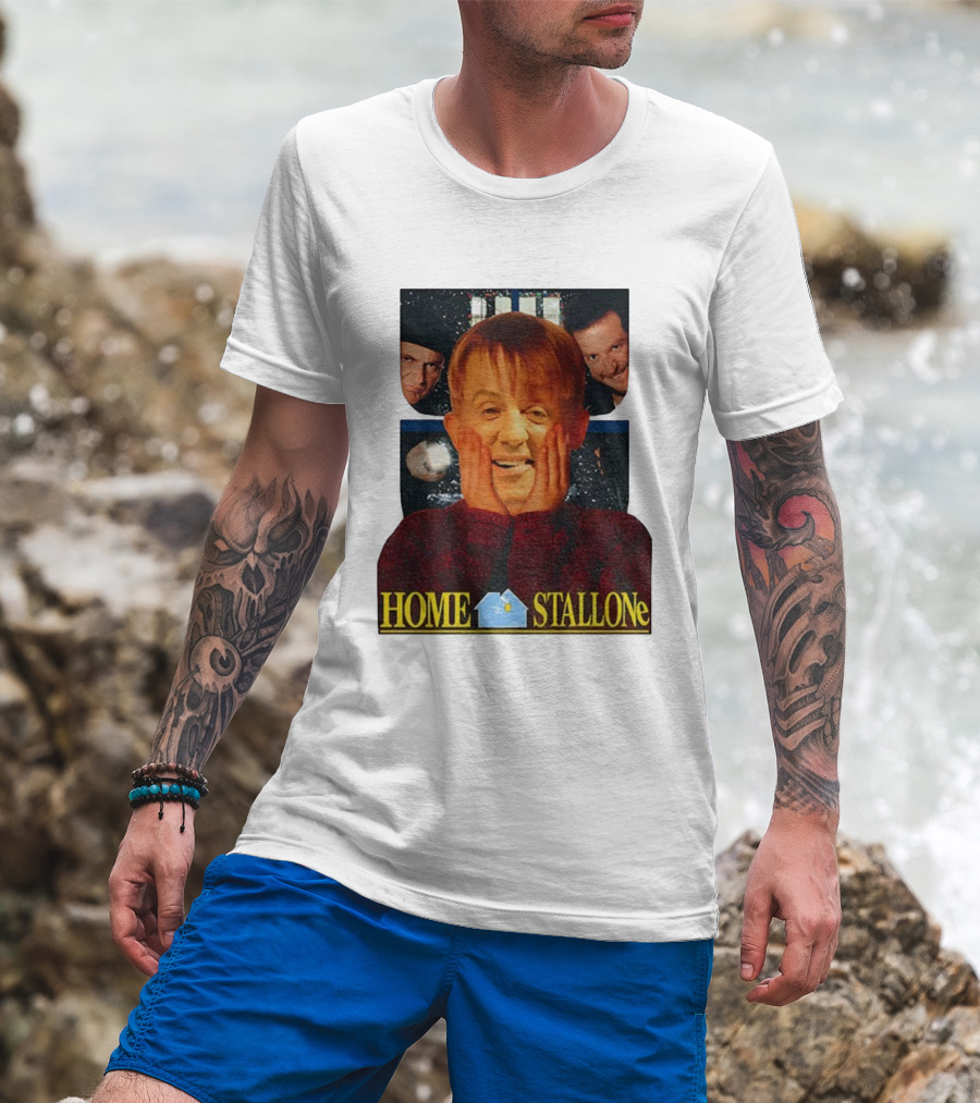Sylvester Stallone Kevin McCallister Christmas Home STALLONe T-Shirt