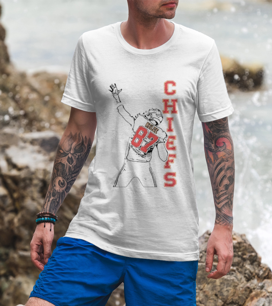 Travis Kelce 87 Kansas City Chiefs NFL Football 2025 Chiefs Sketch T-Shirt
