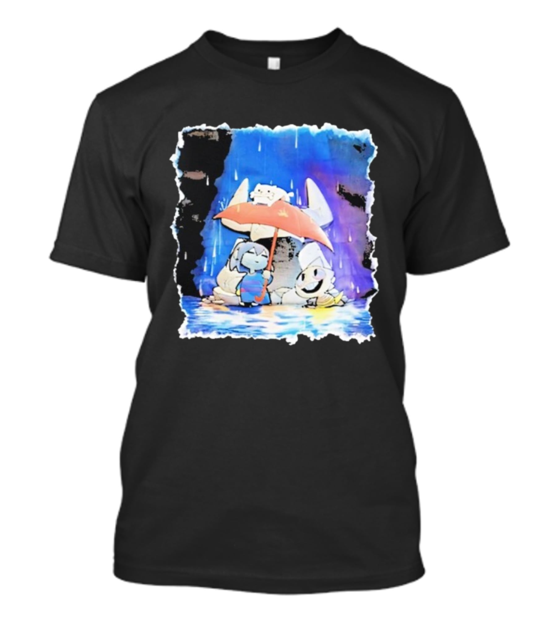 Undertale Sans And Chocobo Crossover Rainy Day Scene T-Shirt