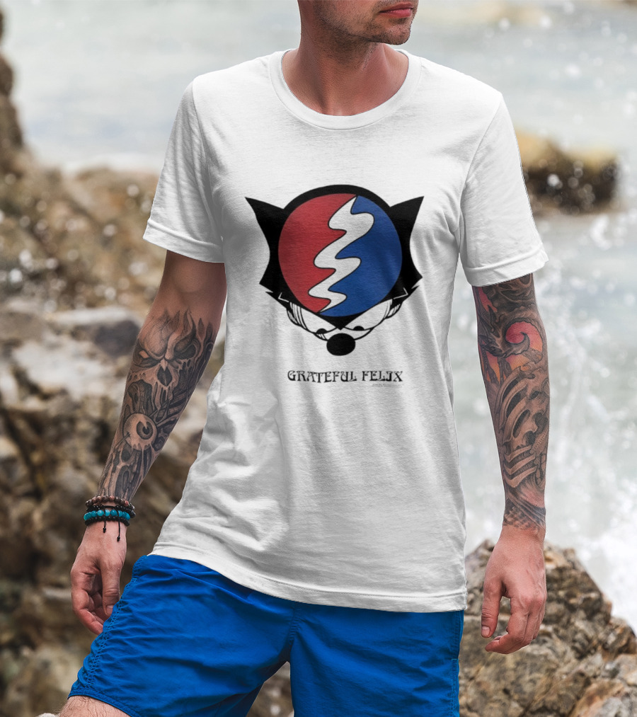 Grateful Dead Felix The Cat Steal Your Face Emblem T-Shirt
