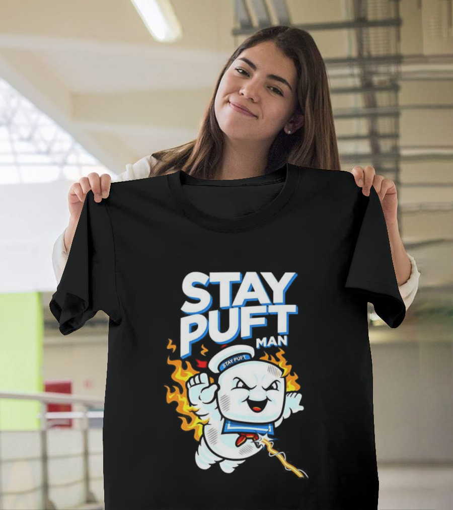 Stay Puft Man Marshmallow Fire Ghostbusters Character T-Shirt