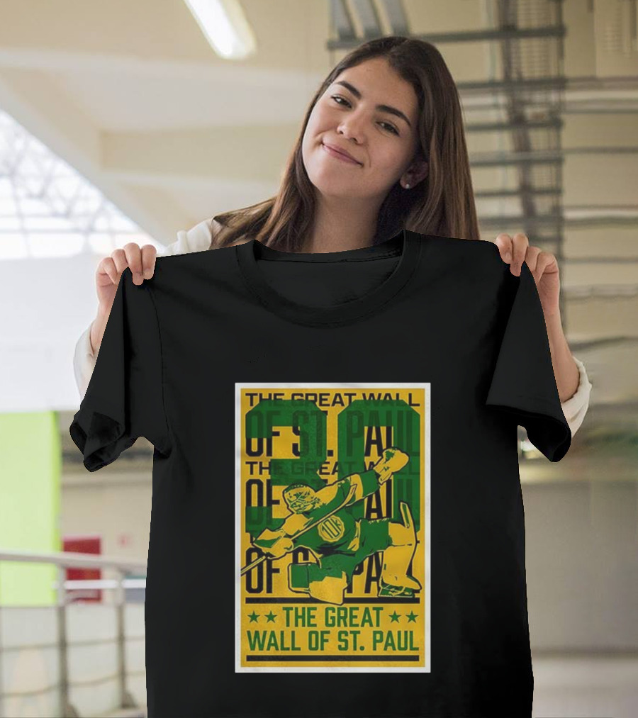 The Great Wall Of St. Paul Minnesota Wild Jesper Wallstedt Pose T-Shirt