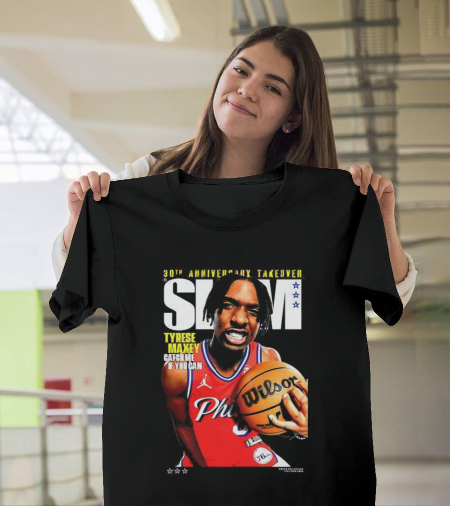 Tyrese Maxey SLAM 30th Anniversary Philadelphia Takeover T-Shirt