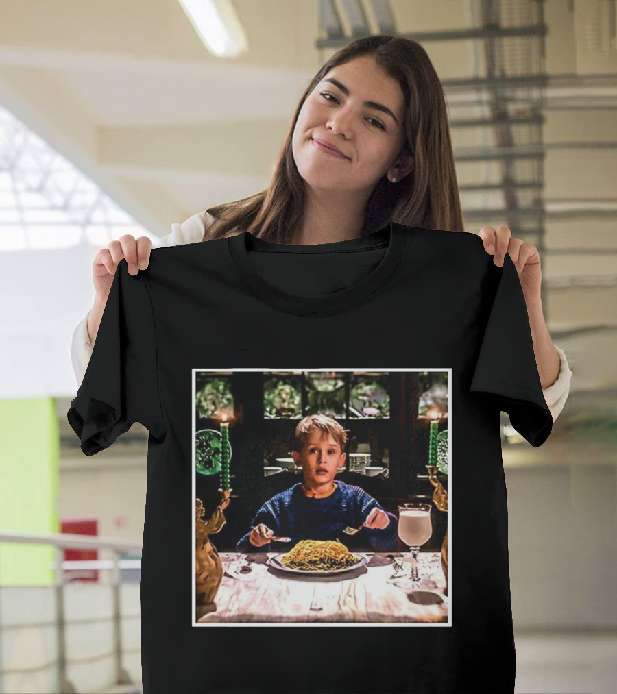 Home Alone Kevin Christmas Dinner Scene Iconic Meal Plan T-Shirt