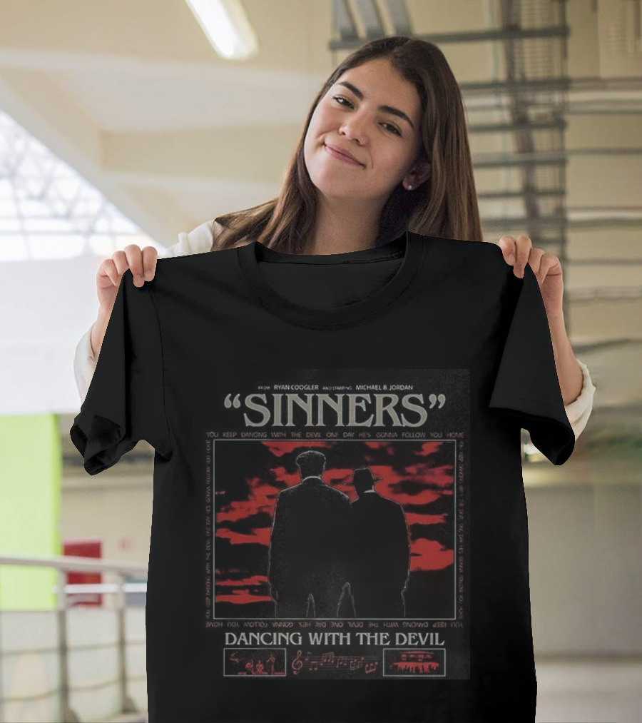 Sinners Movie Dancing With The Devil Ryan Coogler Michael B Jordan Vintage T-Shirt
