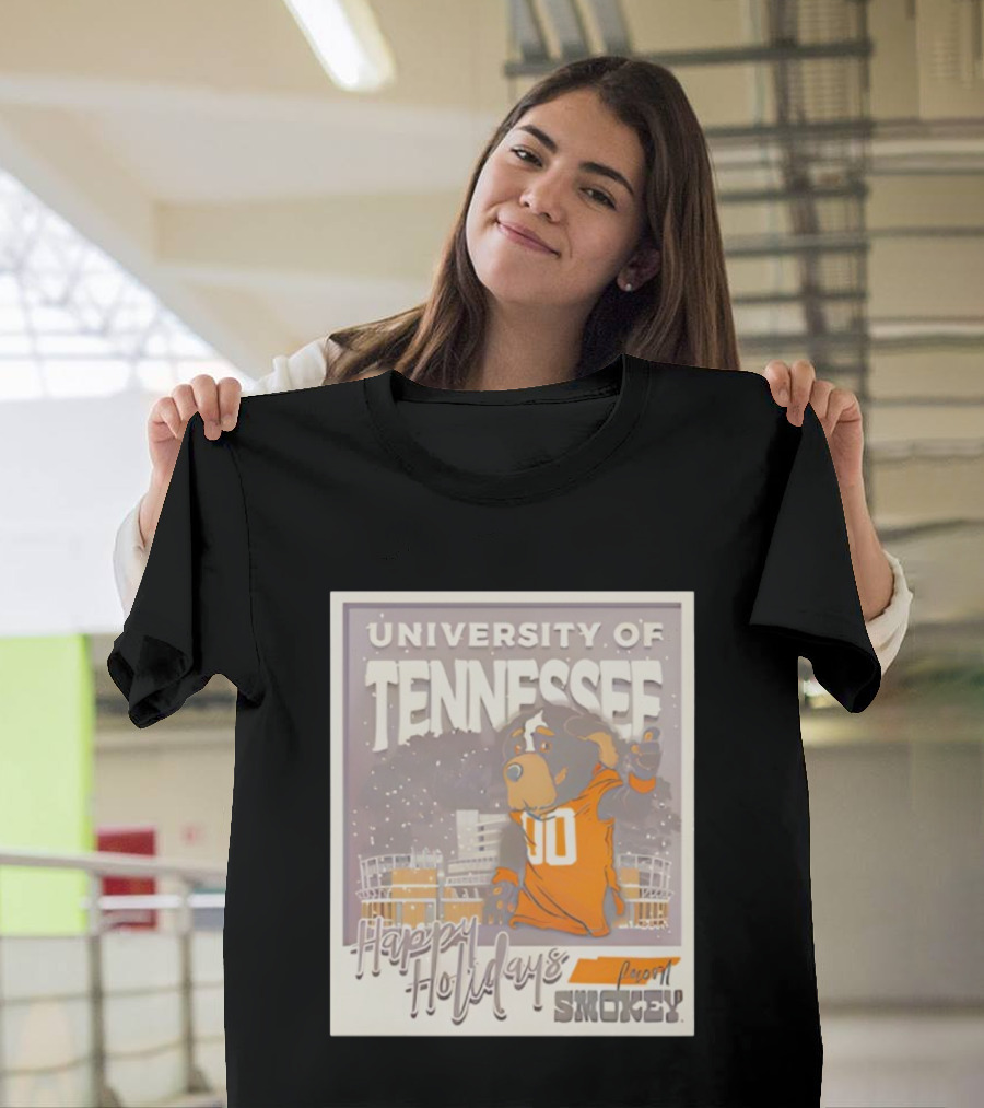 University Of Tennessee Happy Holidays From Smokey Stadium Scene T-Shirt