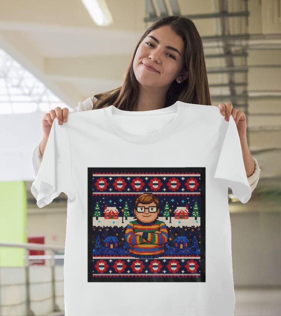 Delightful Derek 8Bit Christmas Sweater Stranger Things Decor Sweater T-Shirt
