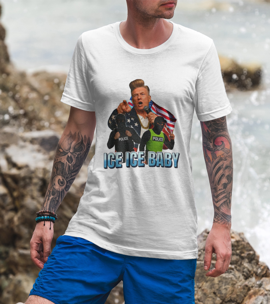 Donald Trump Ice Ice Baby American Flag Police Officers T-Shirt