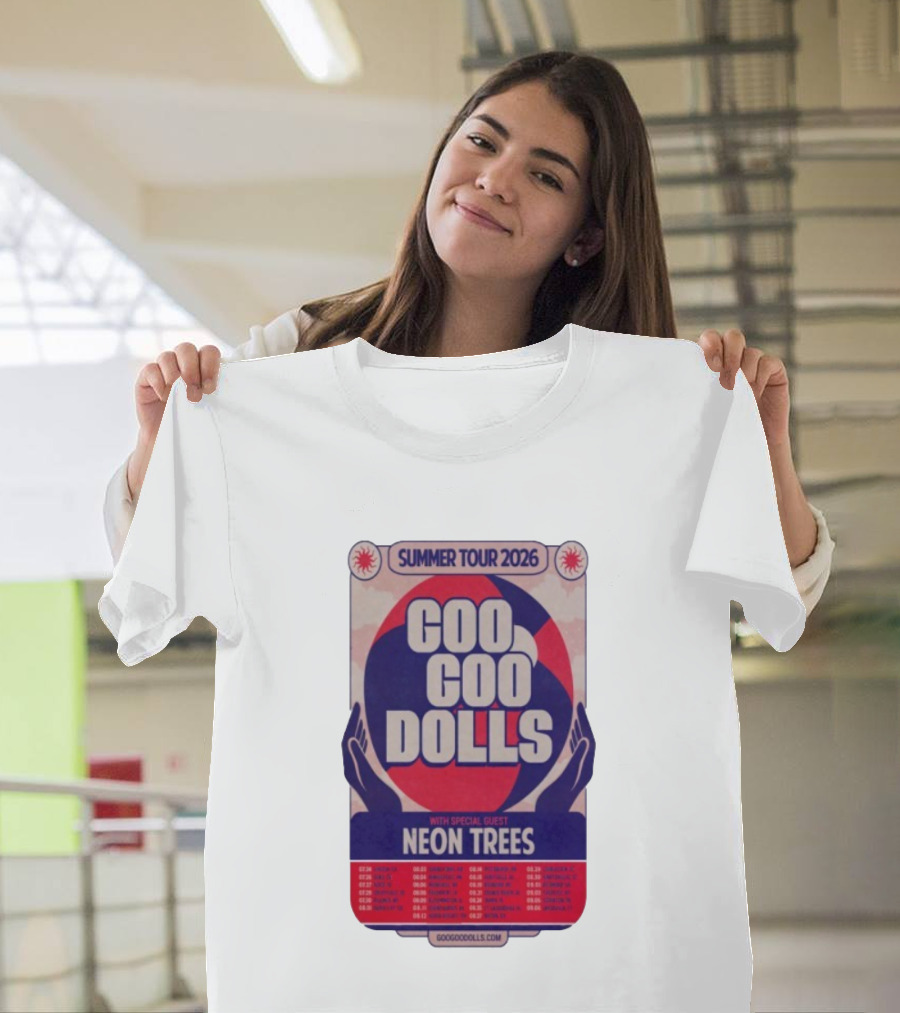 Goo Goo Dolls Summer Tour 2026 With Neon Trees Rare Concert Collectible T-Shirt