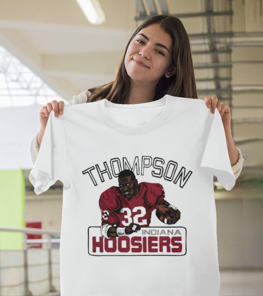 Indiana Hoosiers Anthony Thompson Caricature 32 Football Legend T-Shirt