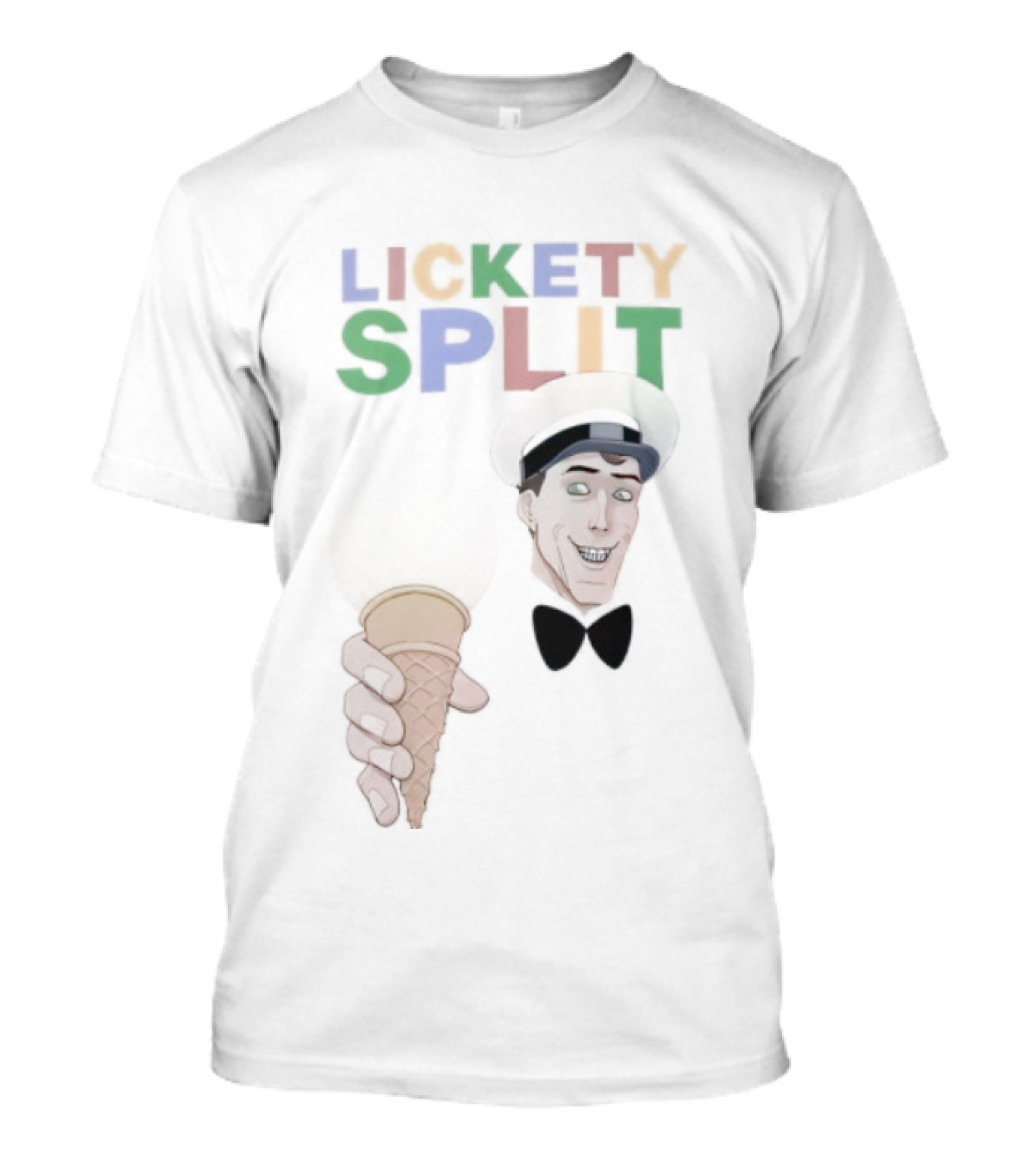 Lickety Split Ice Cream Man Colorful Cone T-Shirt
