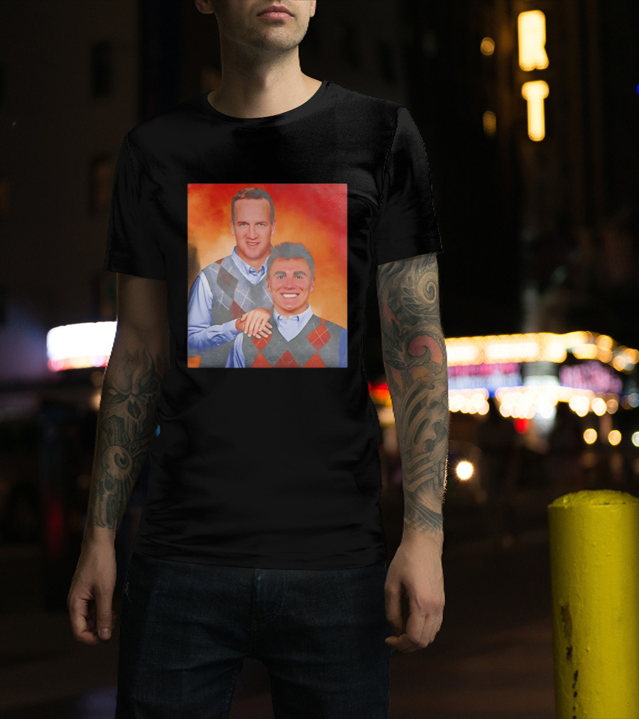 Bo Nix Peyton Manning Step Brothers Denver Broncos Comedy T-Shirt