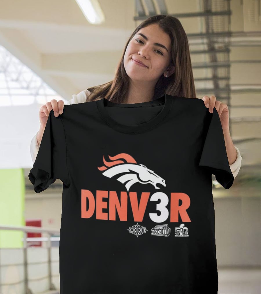 Denver Broncos Denv3r NFL Football Team Championship Fan T-Shirt