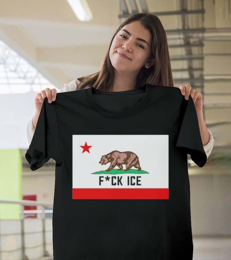 F*ck Ice Bear Flag California T-Shirt