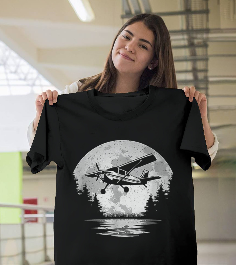 Pilot Airplane Aviator Aviation Vintage Seaplane Reflections T-Shirt