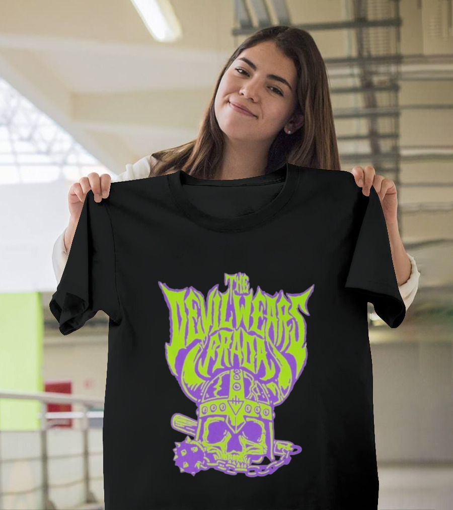 The Devil Wears Prada Viking Skull With Mace And Chain T-Shirt