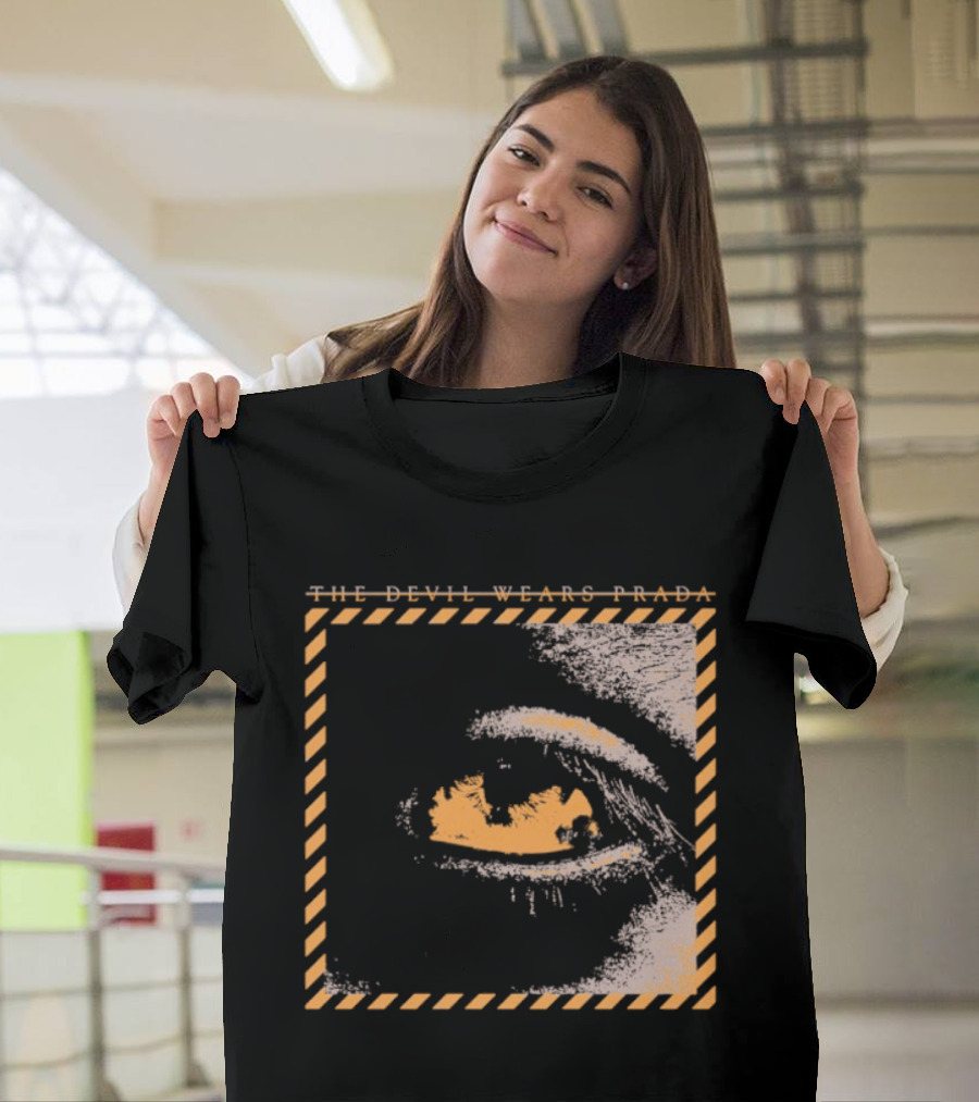 The Devil Wears Prada Outbreak Eye Caution Stripes T-Shirt