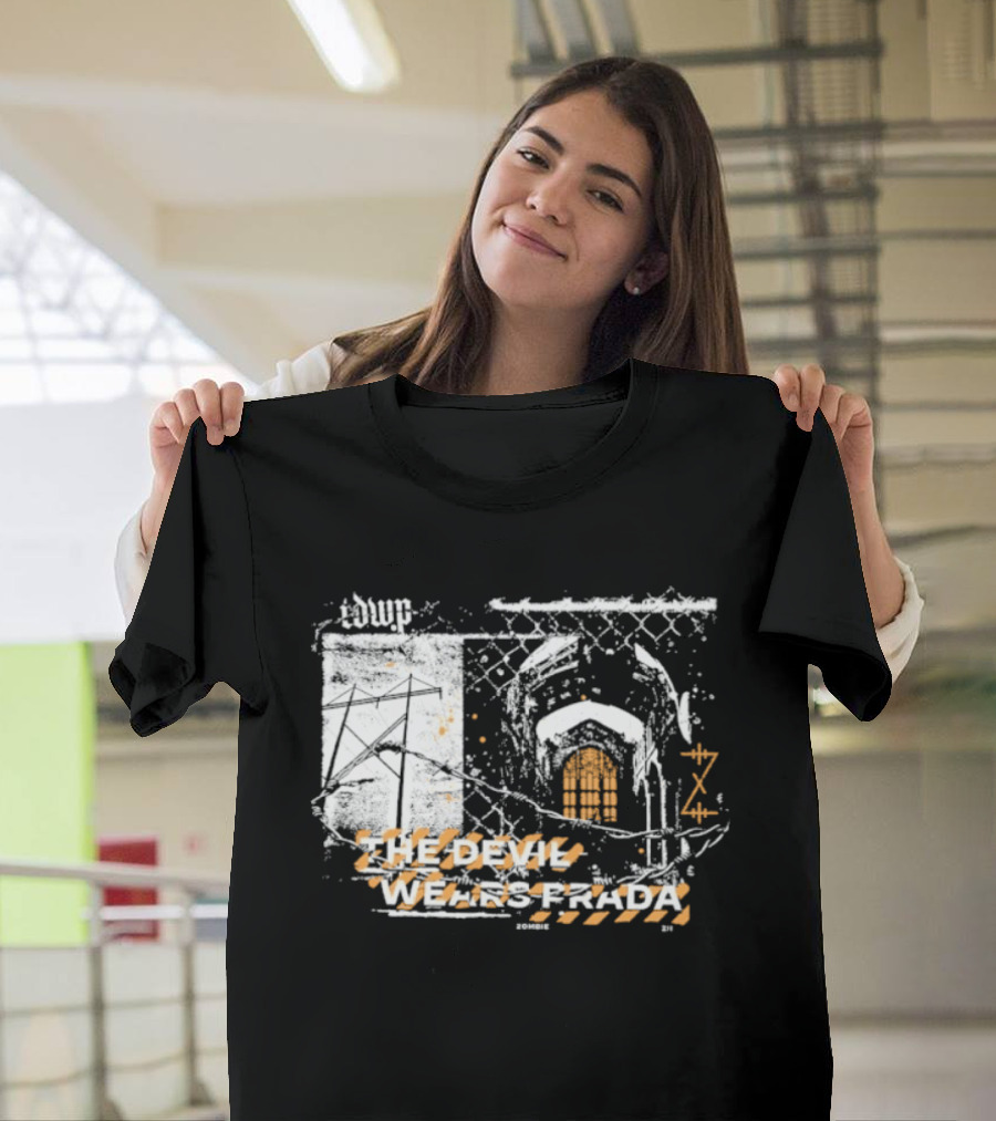 The Devil Wears Prada Zombie ZII X141 Orange White Fence Arch T-Shirt