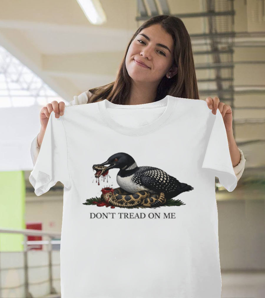 Common Loon Snake Blood Don't Tread On Me T-Shirt