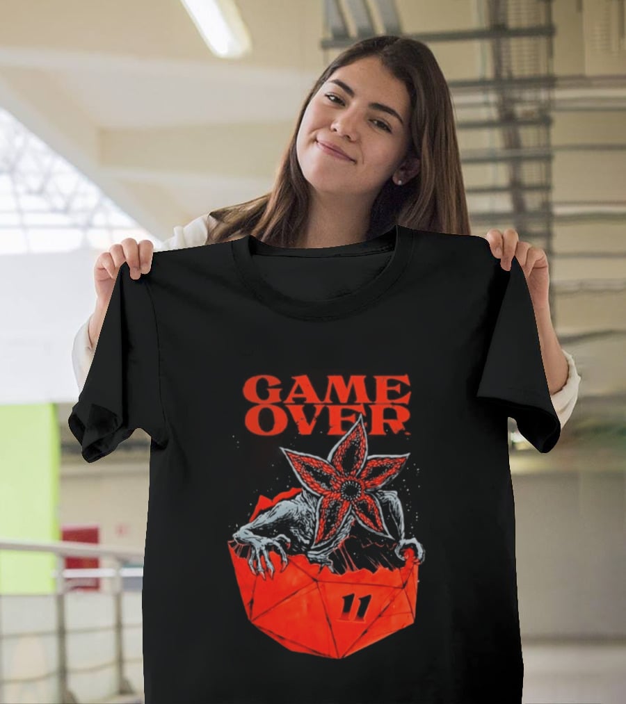 Game Over Stranger Things Demogorgon Eleven Dice T-Shirt