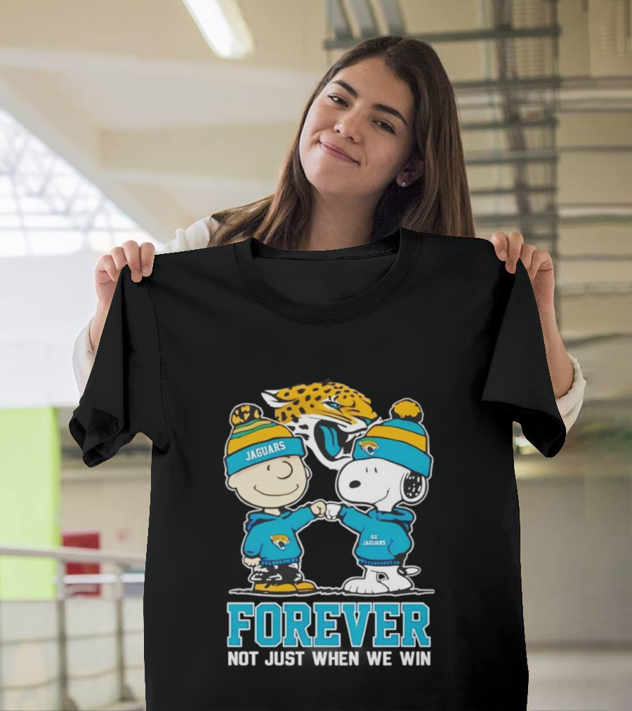 Charlie Brown Snoopy Jaguars Forever Not Just When We Win T-Shirt