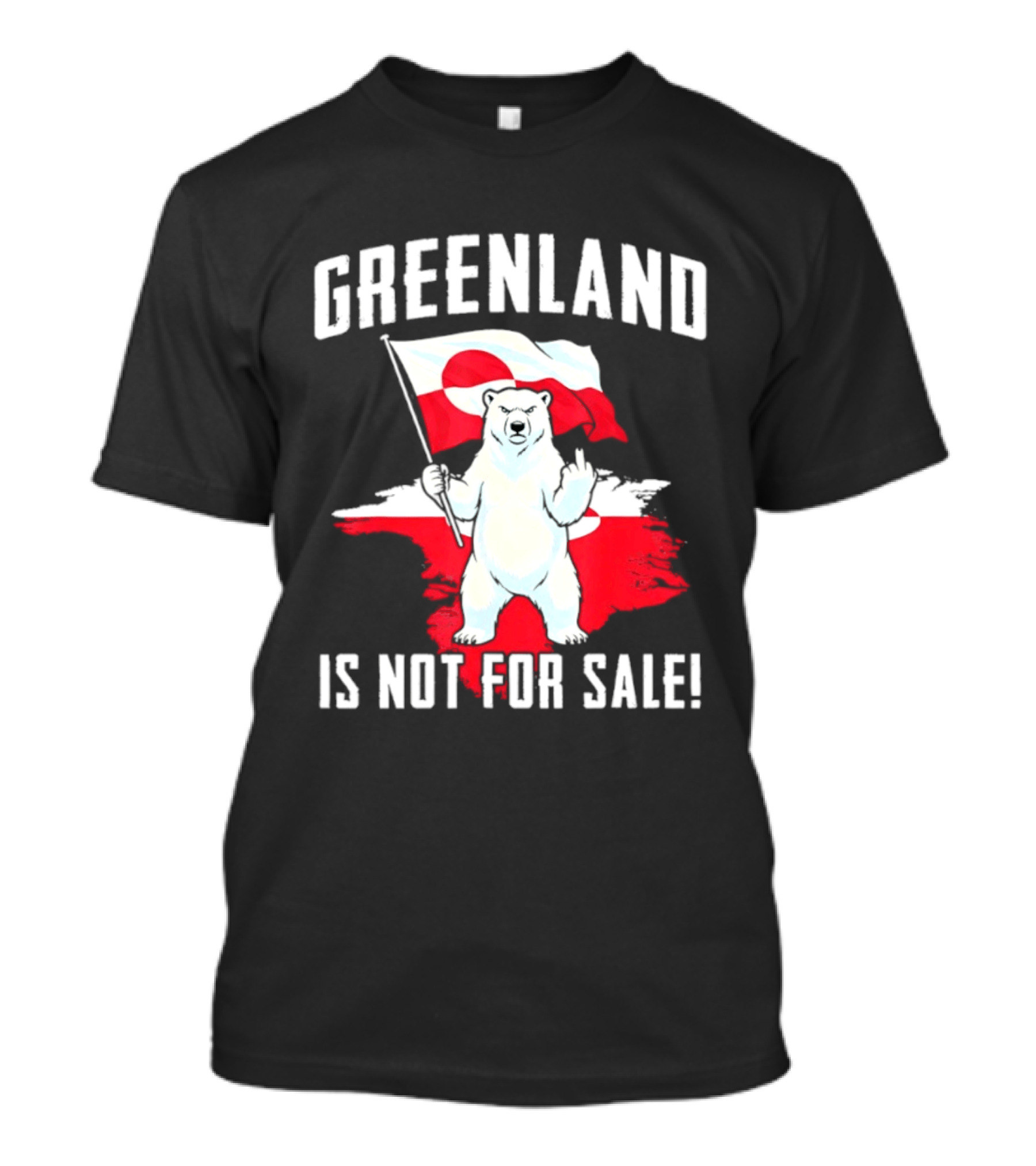 Greenland Is Not For Sale Polar Bear Flag Awareness T-Shirt