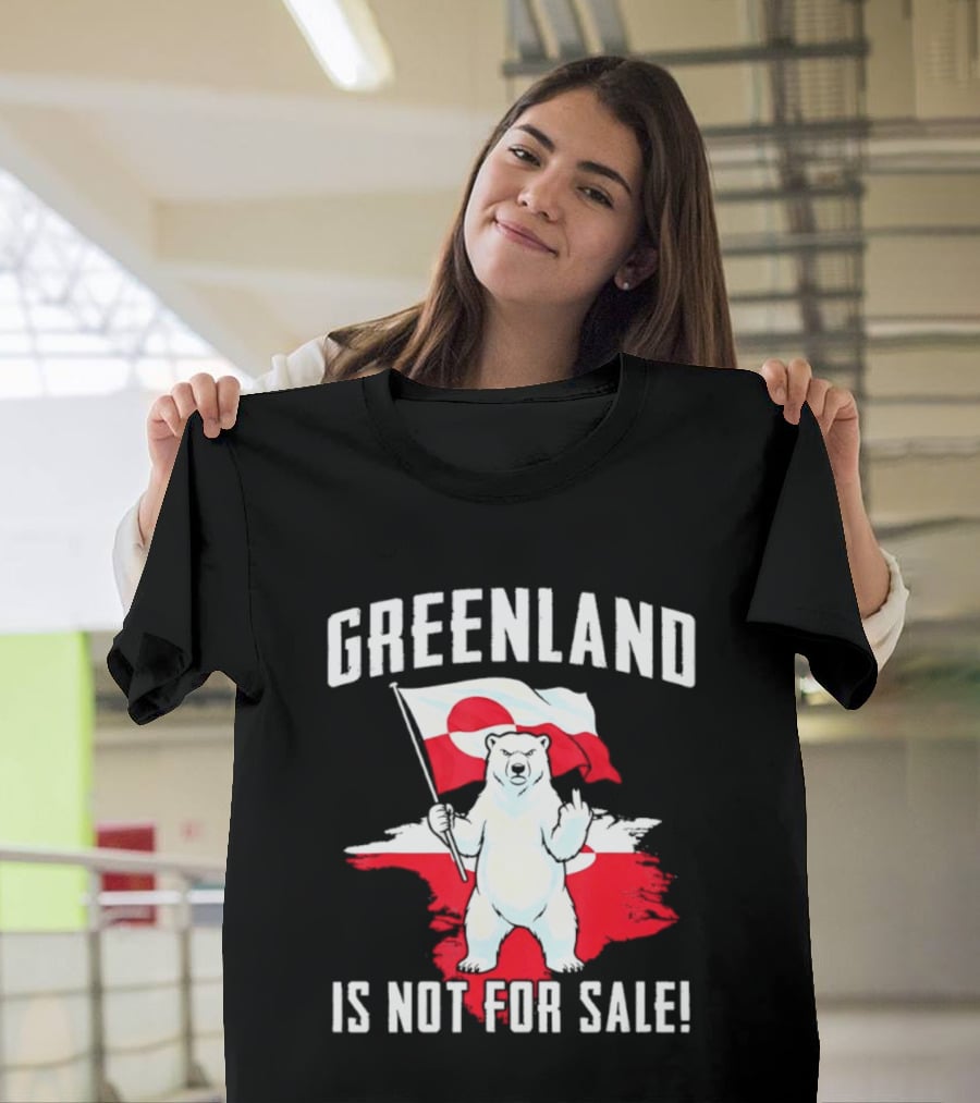 Greenland Is Not For Sale Polar Bear Flag Awareness T-Shirt