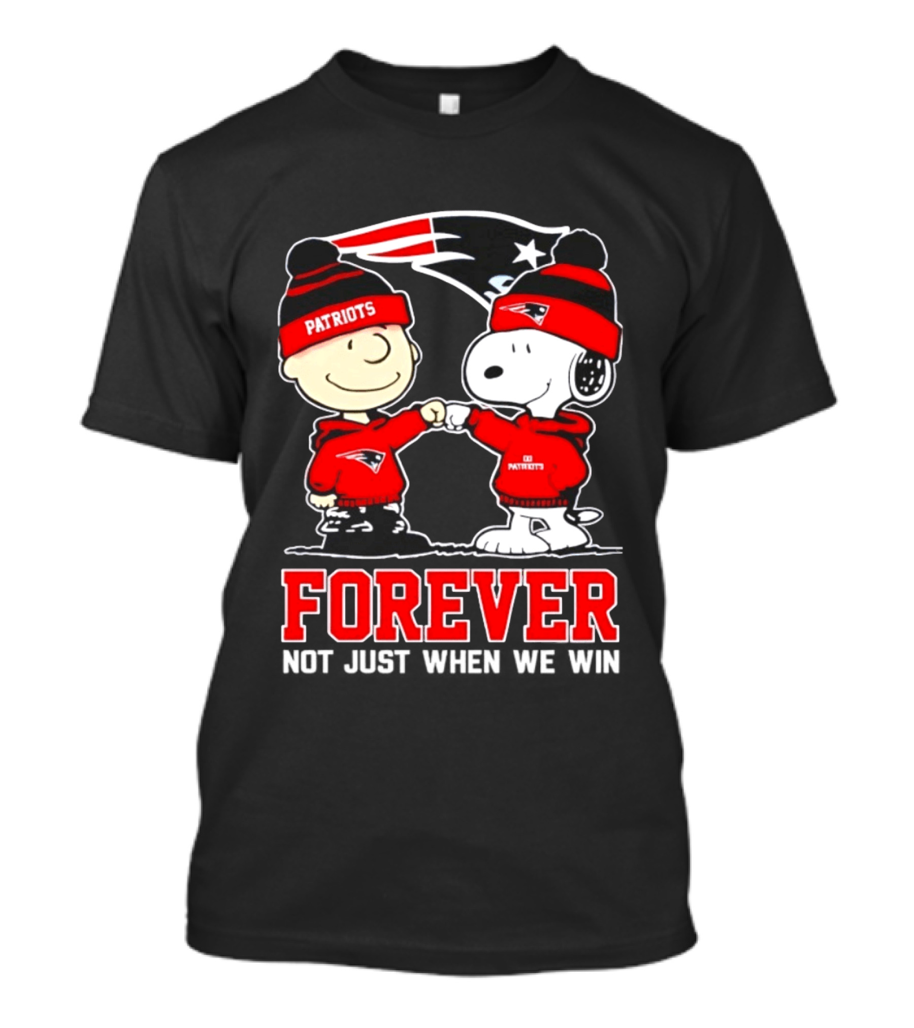 Peanut Snoopy Charlie Brown Patriots Forever Not Just When We Win T-Shirt