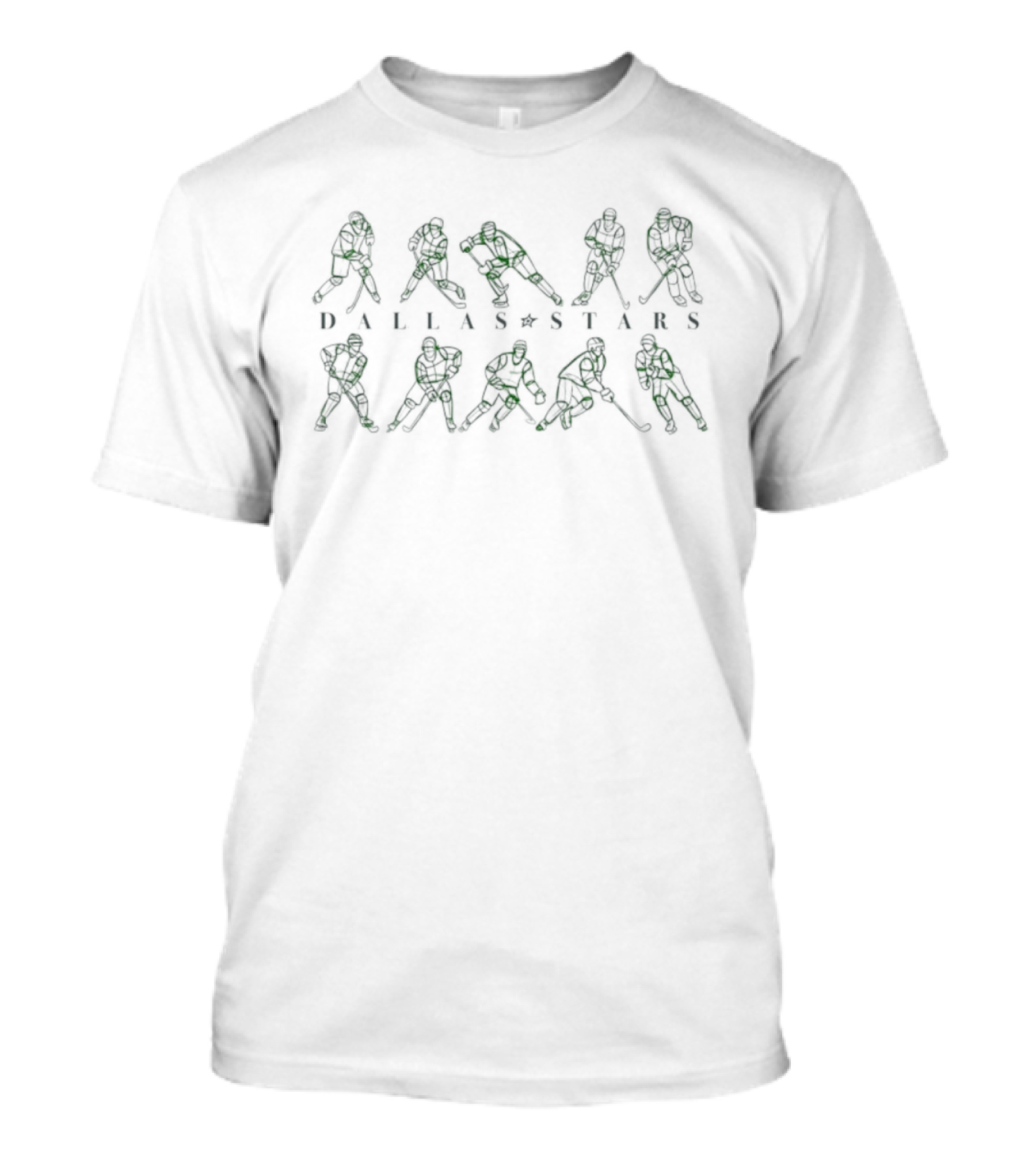 Dallas Stars Ice Hockey Players Silhouettes Team Spirit T-Shirt