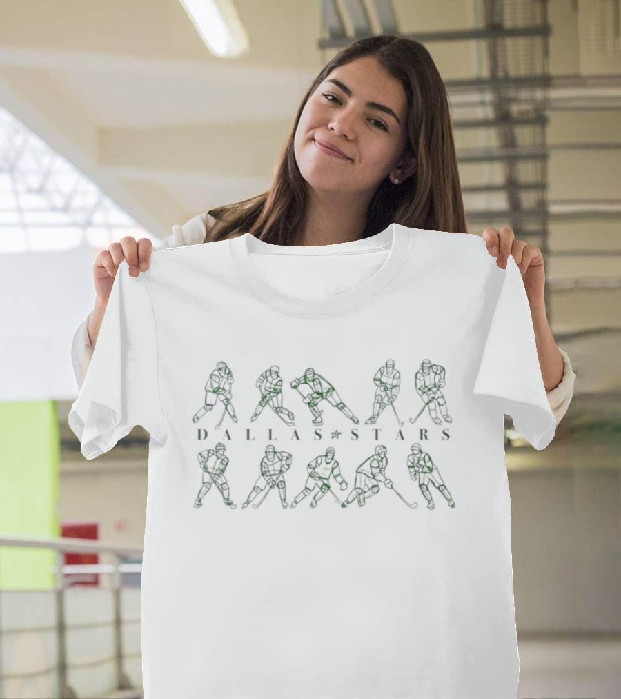 Dallas Stars Ice Hockey Players Silhouettes Team Spirit T-Shirt