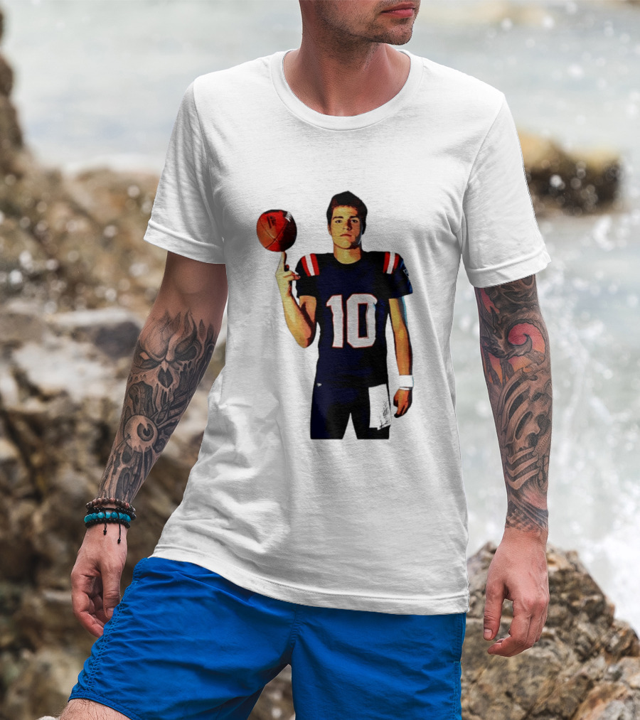Drake Maye M.N.E.G.A. New England Patriots Football 10 T-Shirt