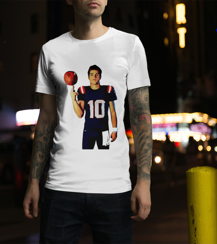 Drake Maye M.N.E.G.A. New England Patriots Football 10 T-Shirt