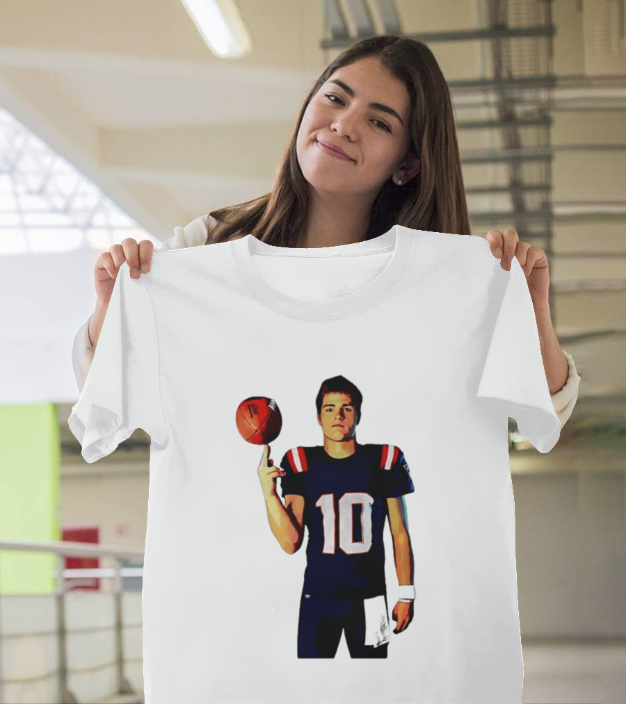 Drake Maye M.N.E.G.A. New England Patriots Football 10 T-Shirt