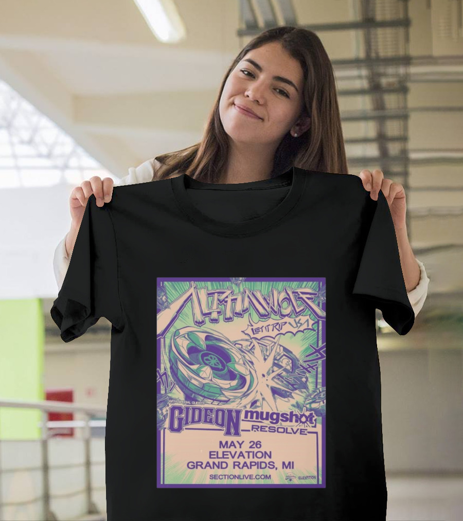 Alpha Wolf Let It Rip USA Tour 2026 May 26 Grand Rapids MI Gideon Shot Resolve T-Shirt