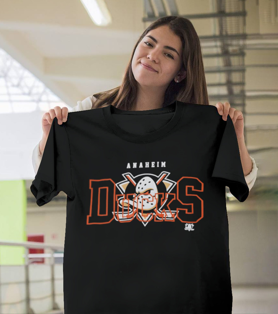 Anaheim Ducks Hockey Team Iconic Mask And Sticks T-Shirt