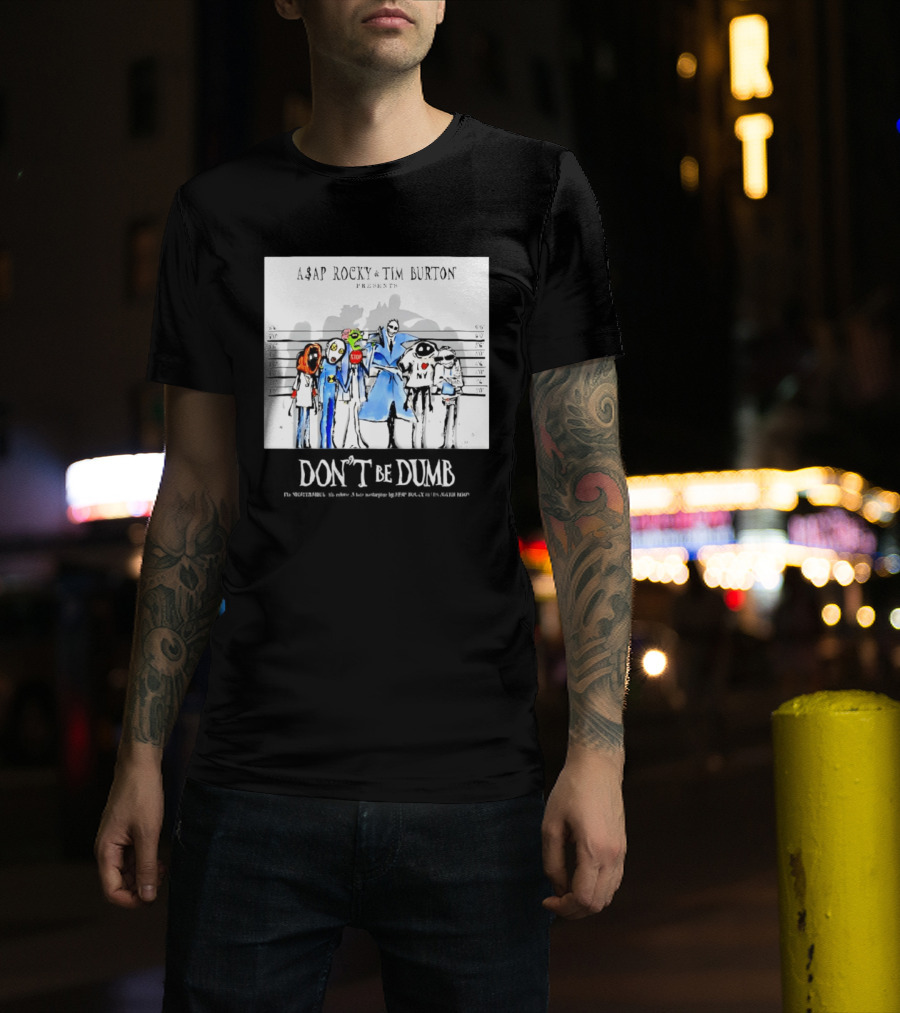 ASAP Rocky Tim Burton Presents Don't Be Dumb Shot Characters T-Shirt