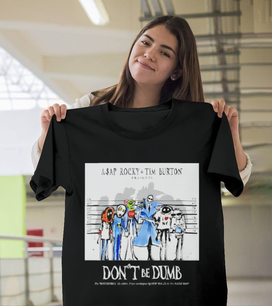 ASAP Rocky Tim Burton Presents Don't Be Dumb Shot Characters T-Shirt