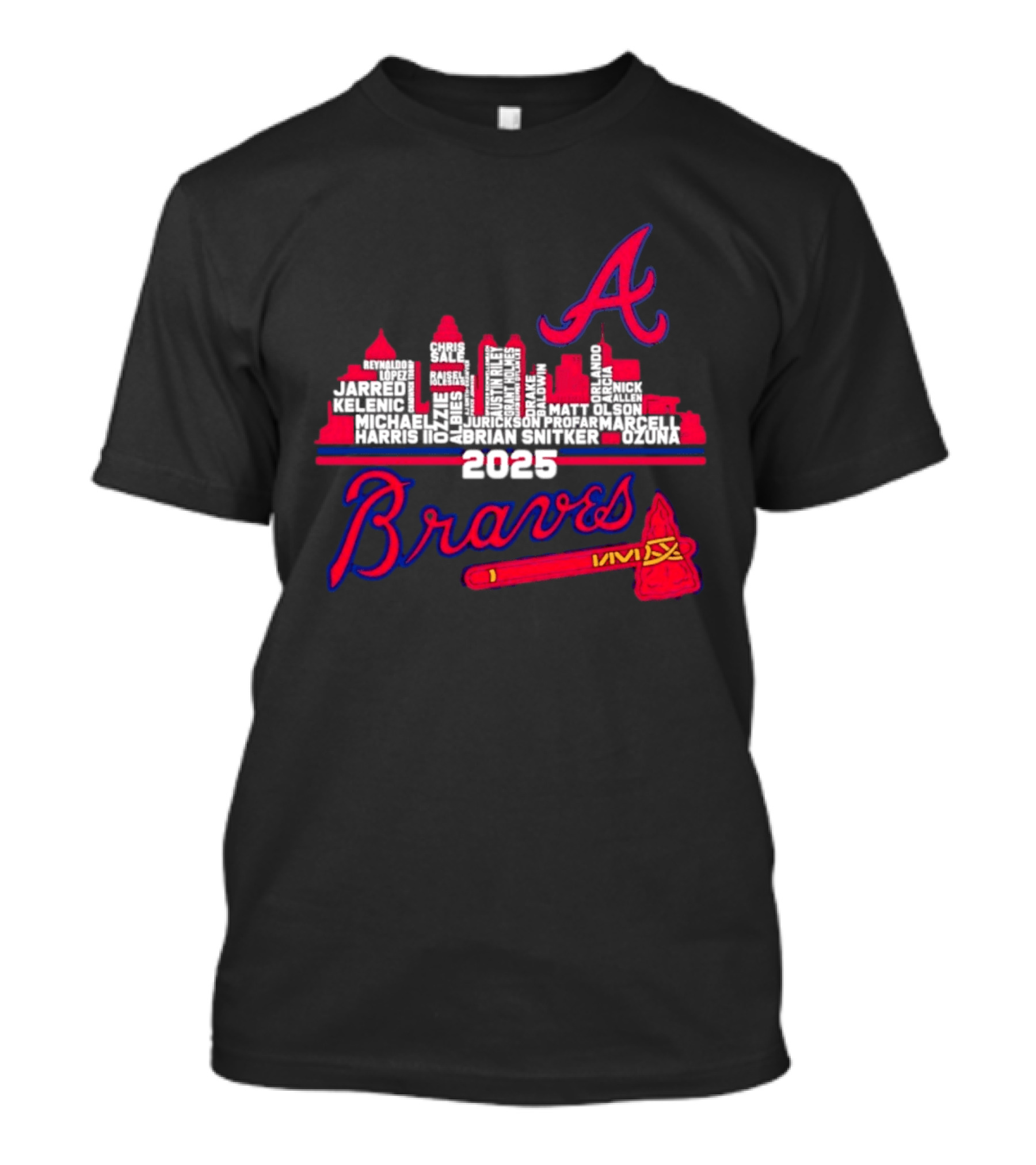 Atlanta Braves Players City Skyline 2025 T-Shirt