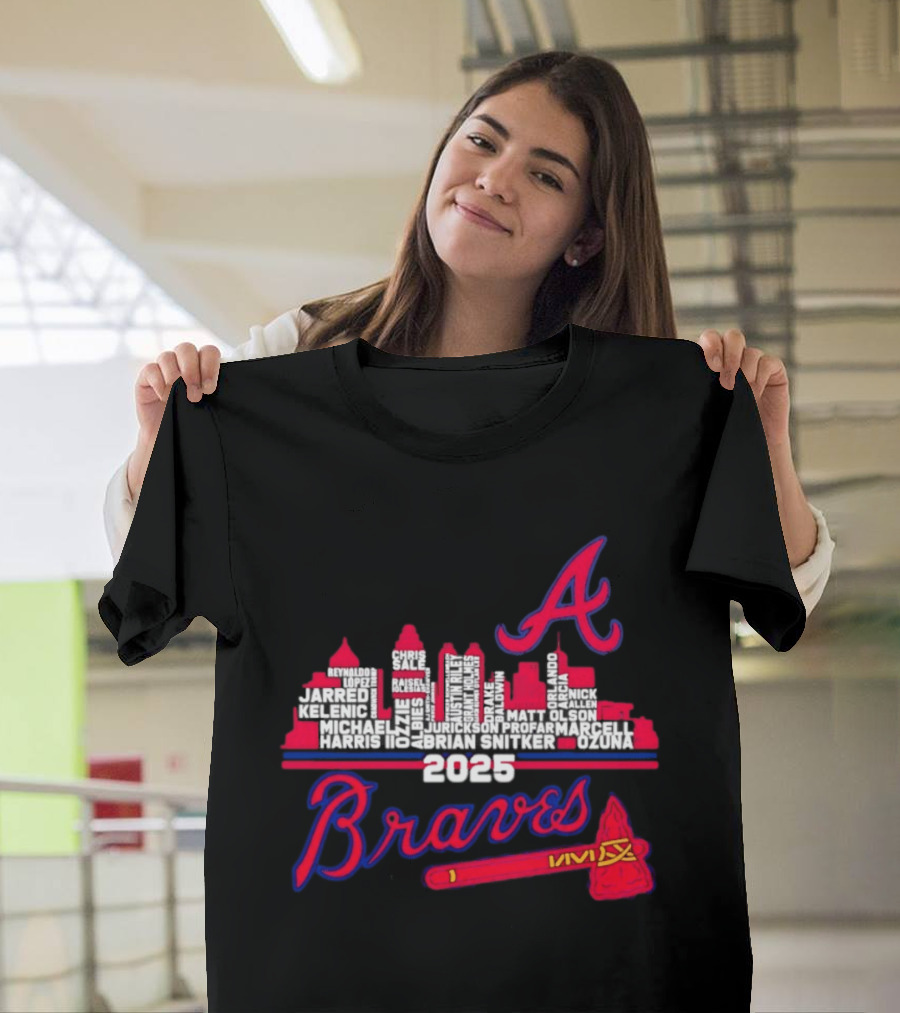 Atlanta Braves Players City Skyline 2025 T-Shirt