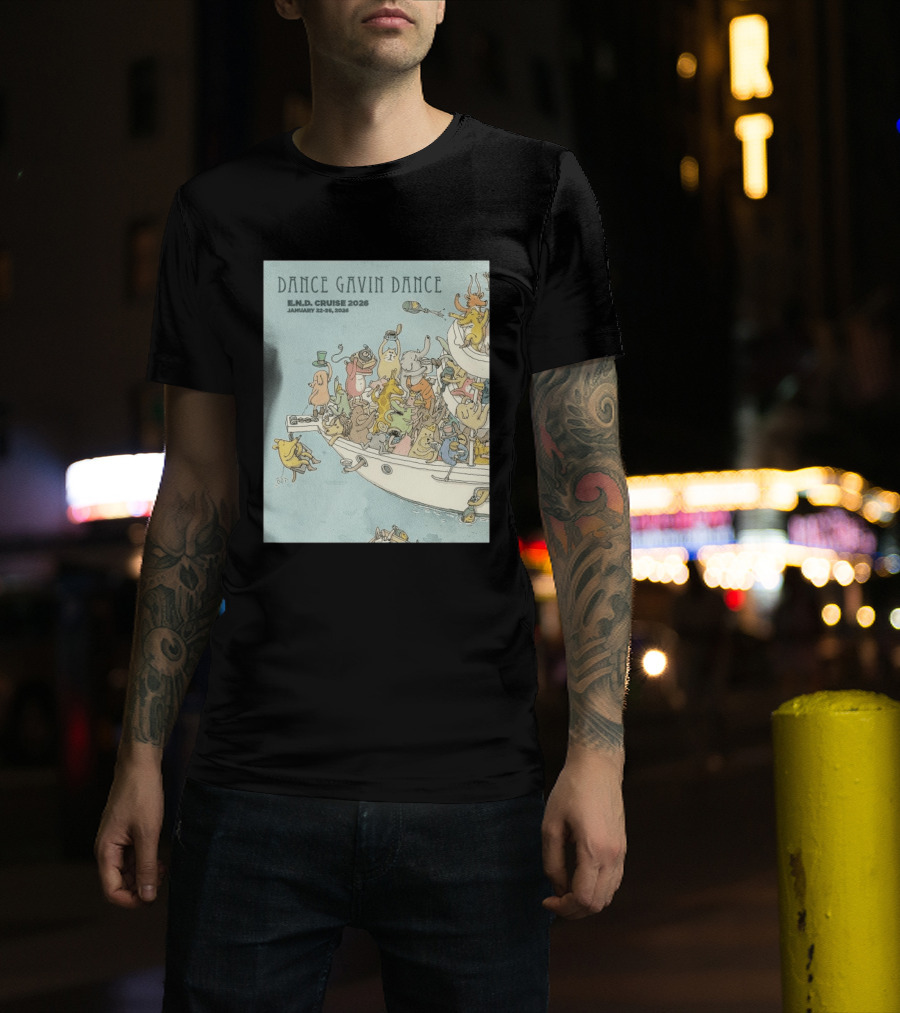 Dance Gavin Dance E.N.D. Cruise 2026 January 22 26 Whimsical Animal Party T-Shirt