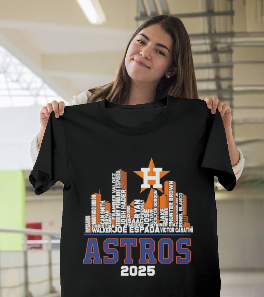 Houston Astros Players City Skyline 2025 T-Shirt