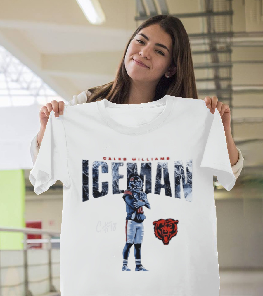 Caleb Williams Chicago Bears Iceman Football Team Roaring Sports T-Shirt