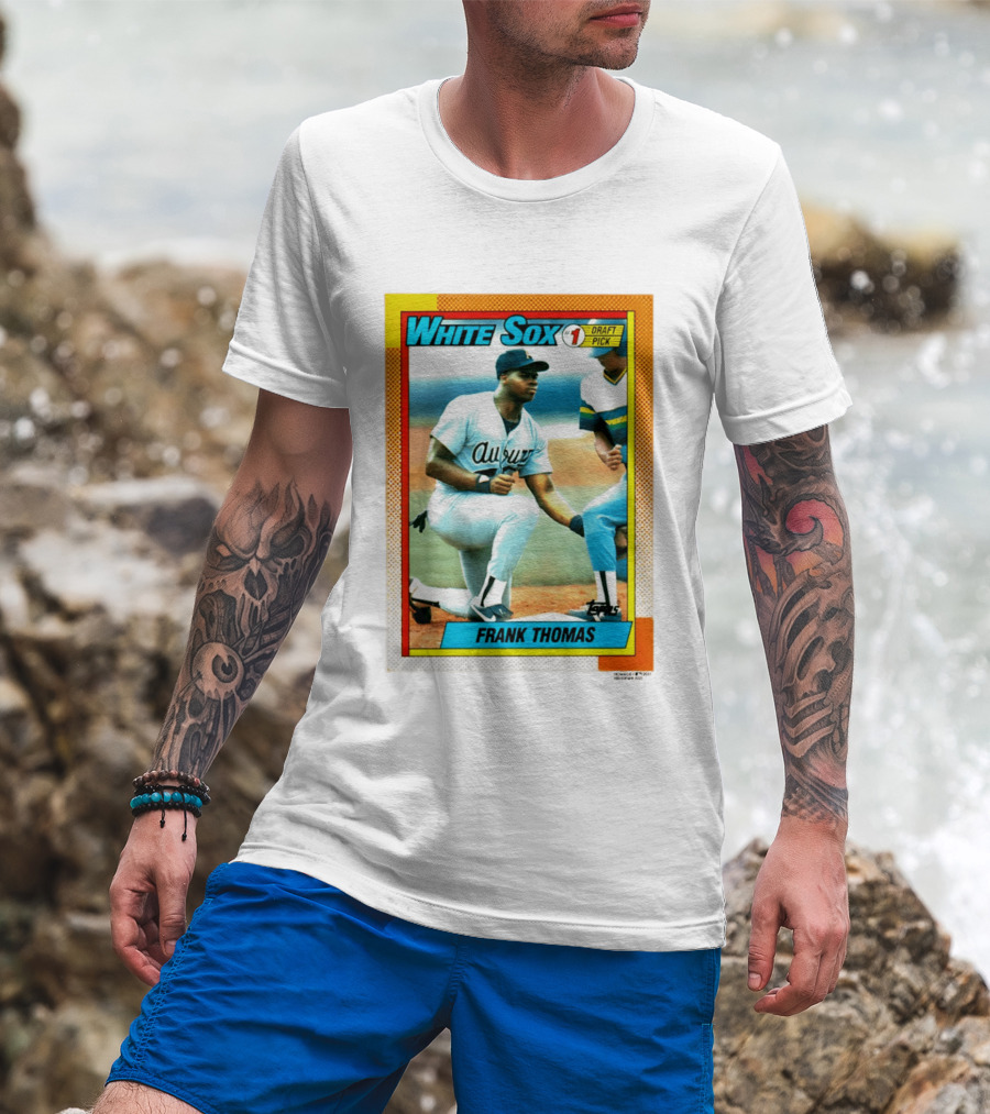 White Sox Frank Thomas 1990 Topps No. 1 Draft Pick Rookie Card T-Shirt