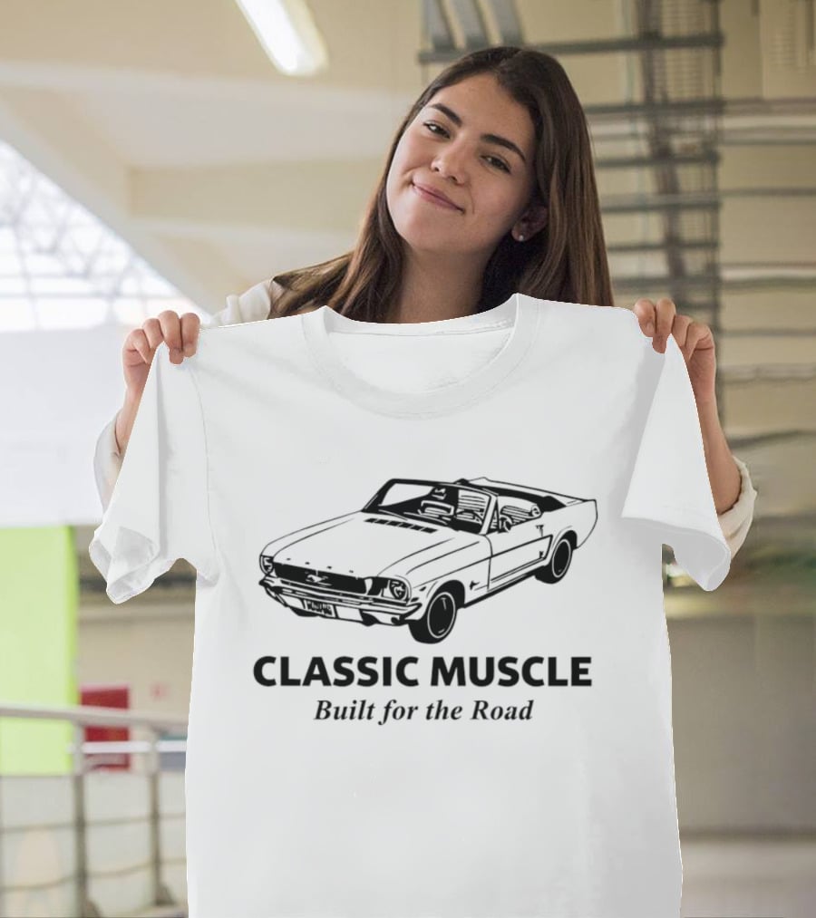 Classic Muscle Built For The Road Vintage Car T-Shirt