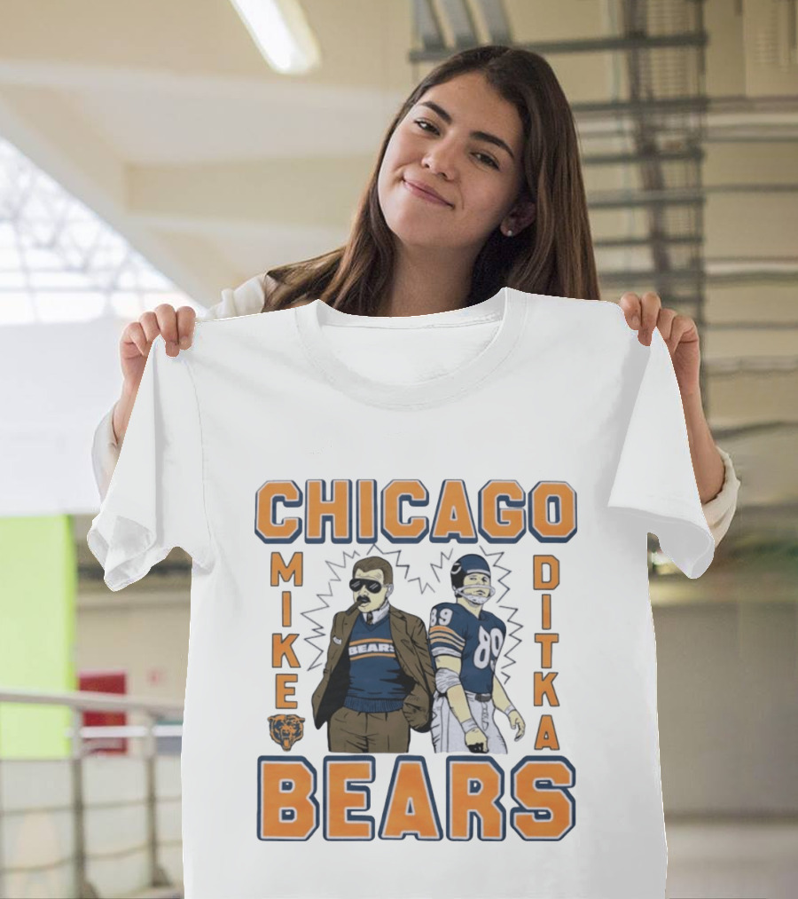 Mike Ditka Chicago Bears Retro Style Smoking Cigar T-Shirt
