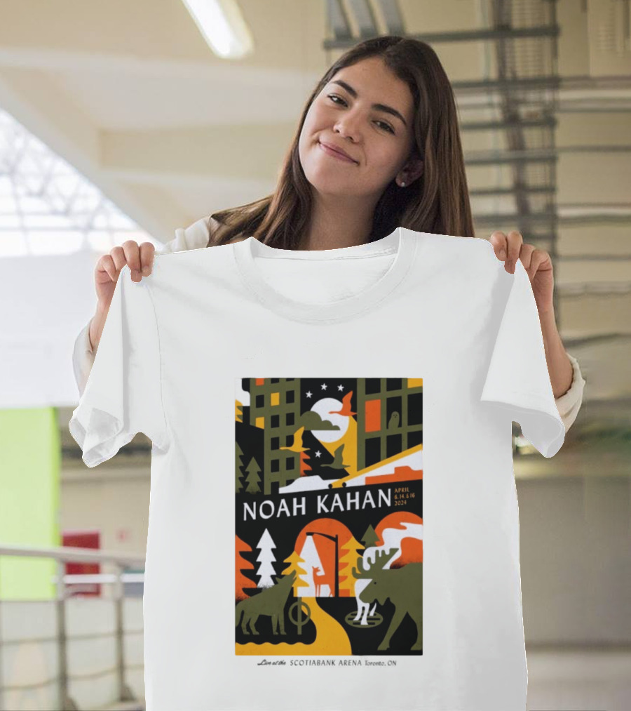 Noah Kahan April 6 14 16 2024 Toronto Wildlife Cityscape T-Shirt