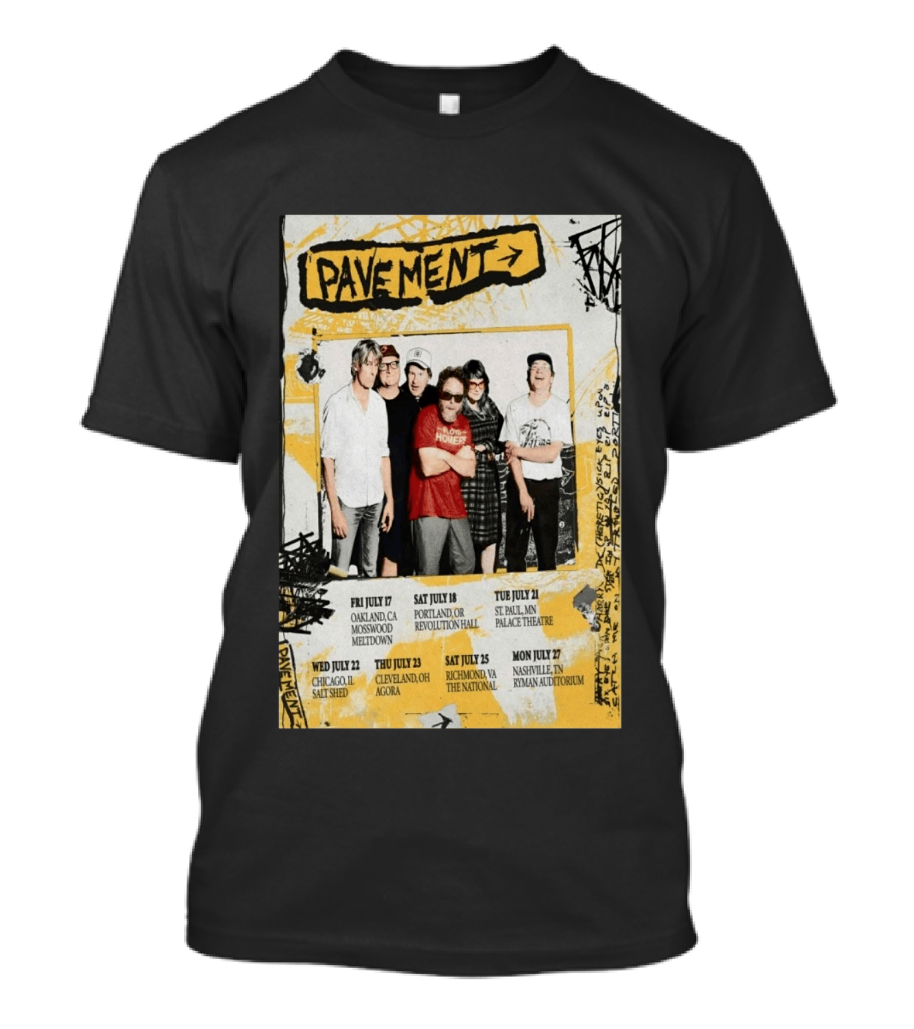 Pavement US Summer Tour 2026 Oakland Portland St. Paul Chicago Cleveland Richmond Nashville T-Shirt