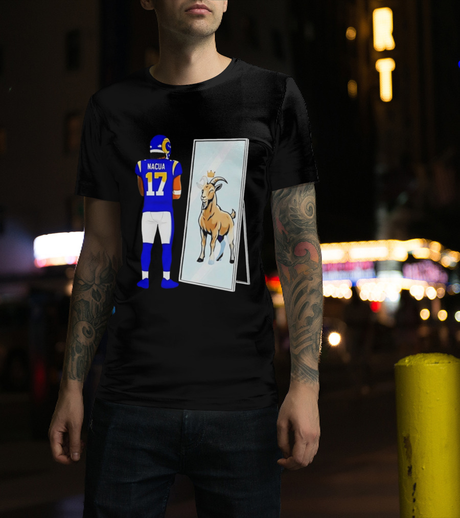 Puka Nacua 17 Los Angeles Rams Mirror Goat Crown T-Shirt
