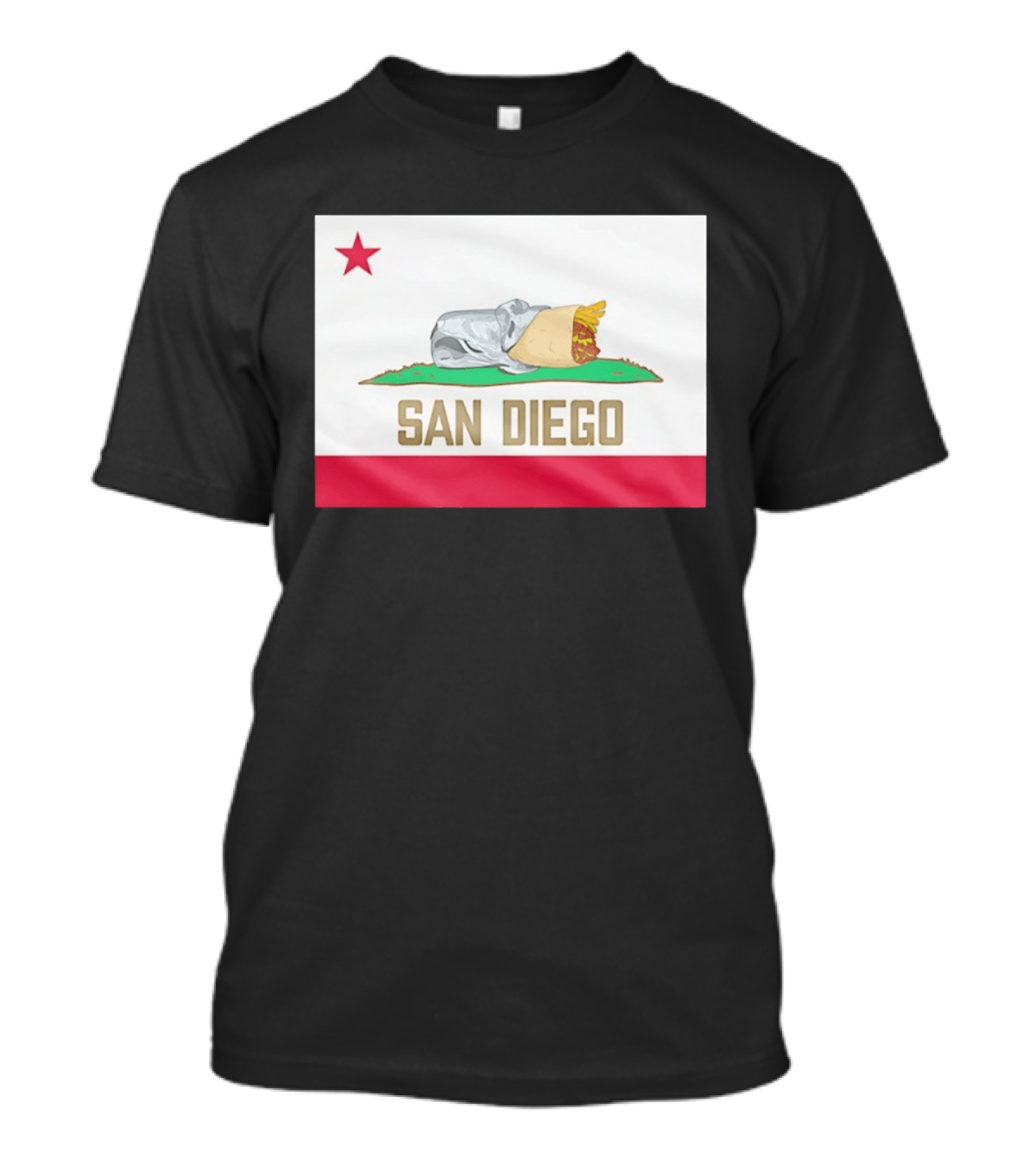 San Diego Padres Burrito California Flag T-Shirt